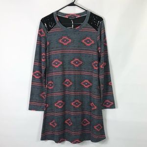 Simply Southern sequin Aztec dress women’s size small NWT